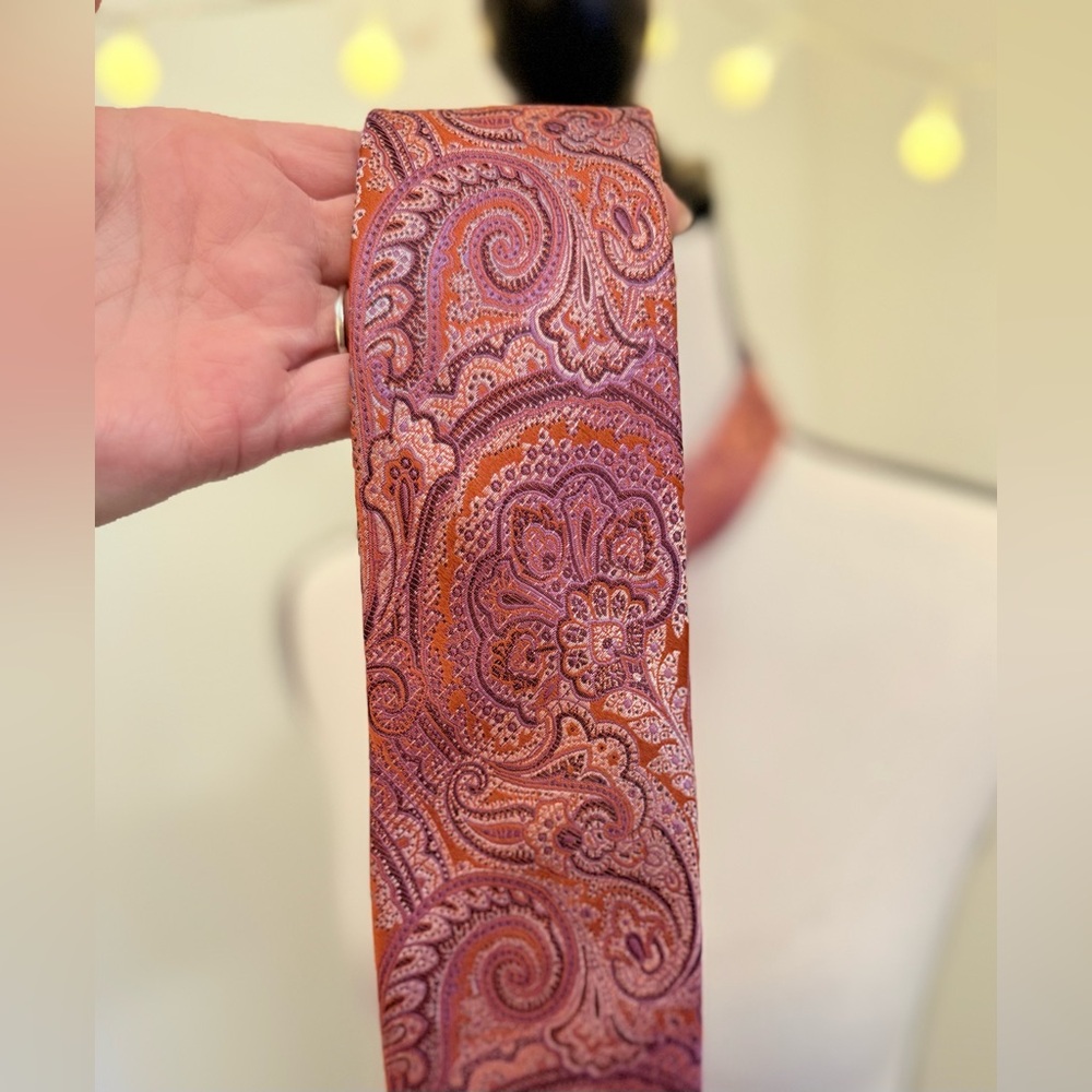 🌾‎ Tattersall 100 % Silk Tie Paisley